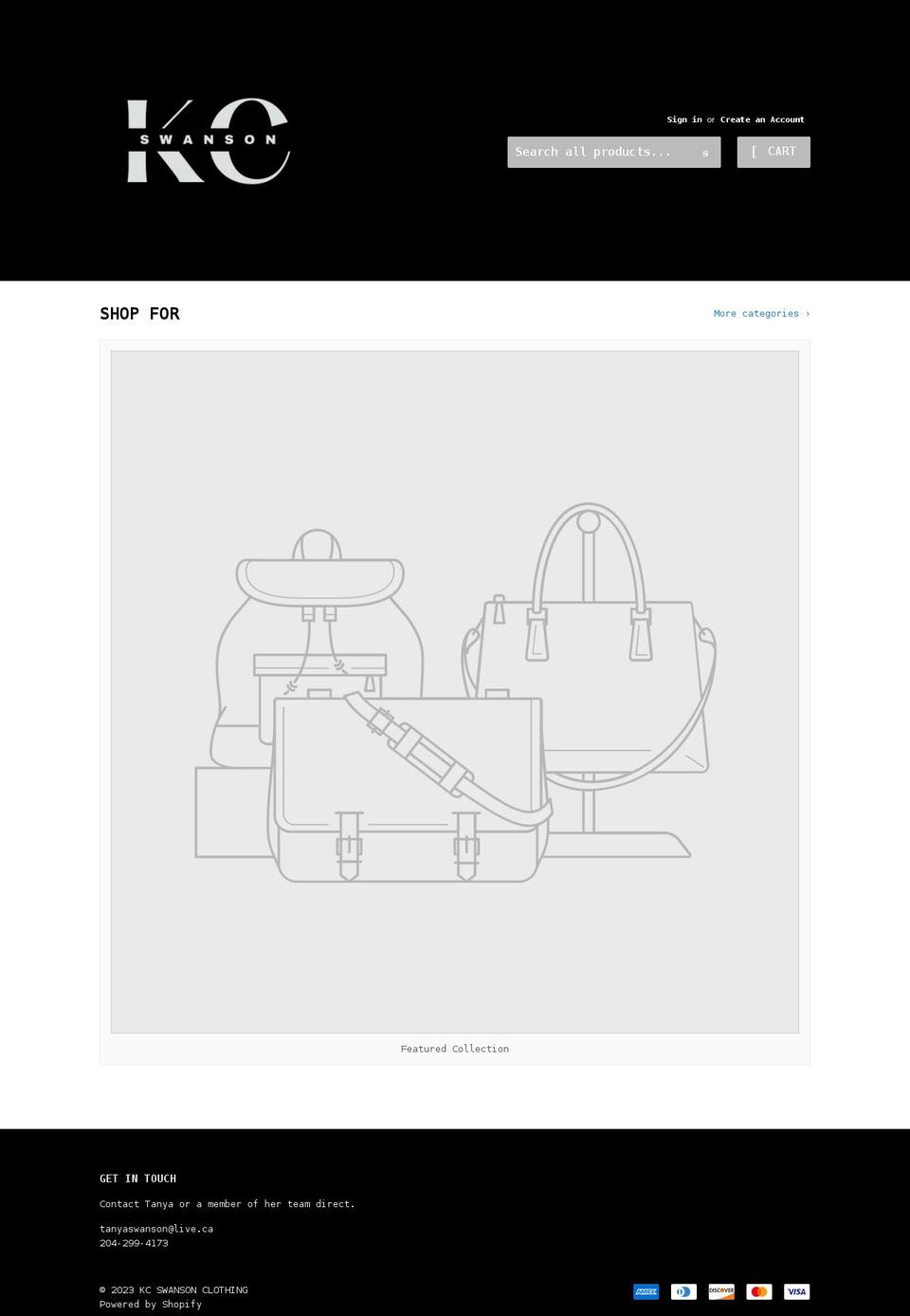 kcswansoncustomclothing.ca shopify website screenshot