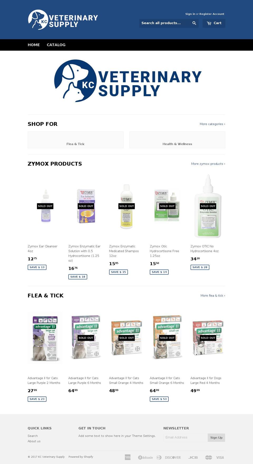 kcvetsupply.com shopify website screenshot