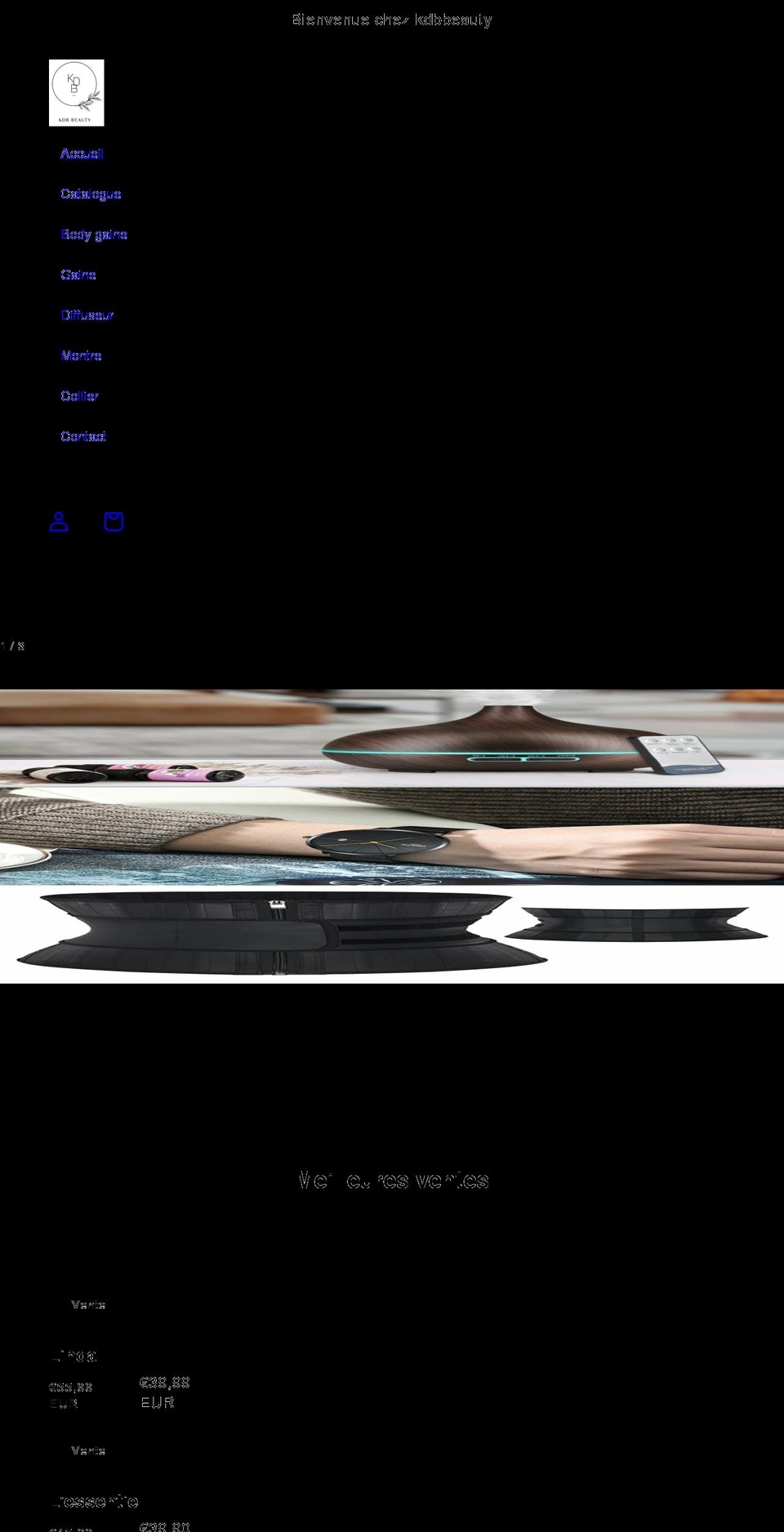 kdbbeauty.com shopify website screenshot