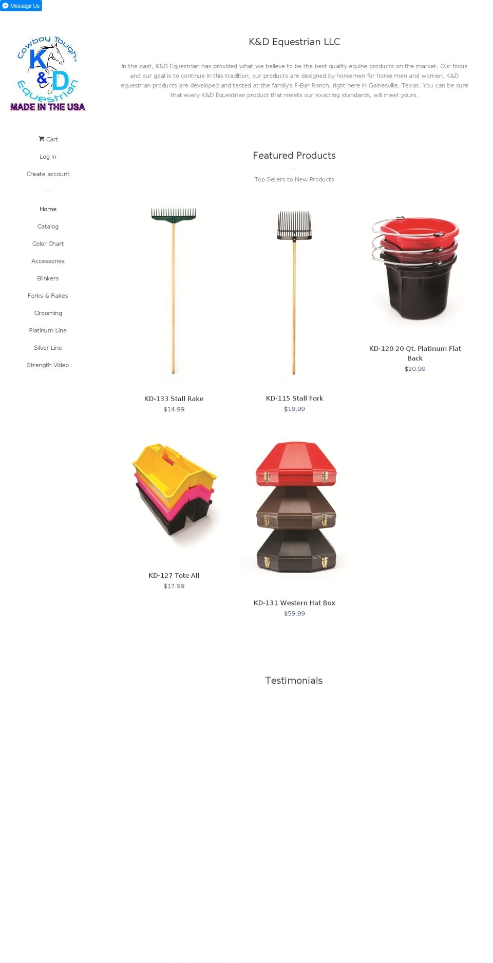 kdequestrian.com shopify website screenshot