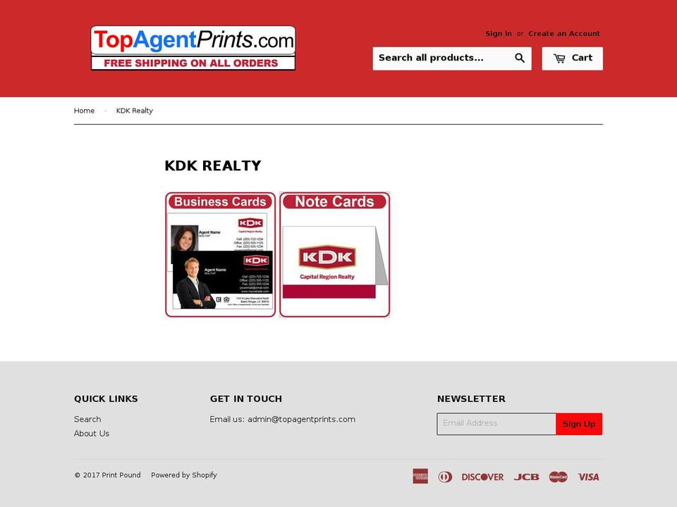 kdkprints.com shopify website screenshot