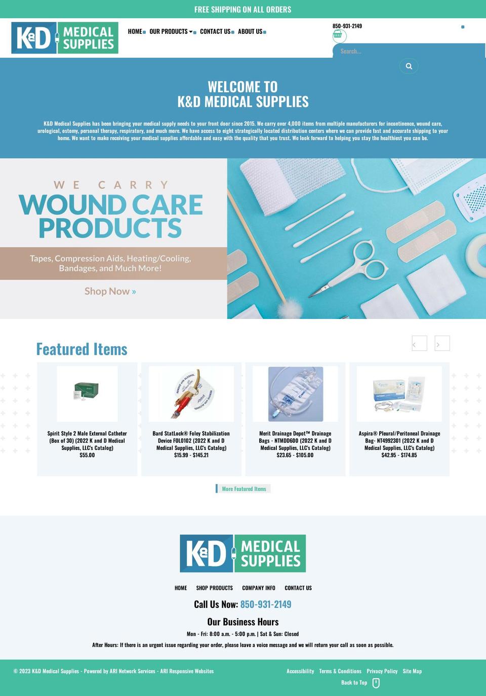 kdmedicalsupplies.com — Shopify storefront screenshot