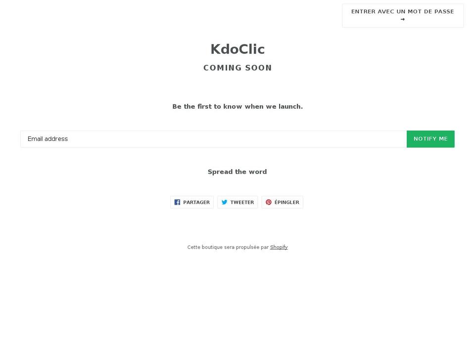 kdoclic.com — Shopify storefront screenshot