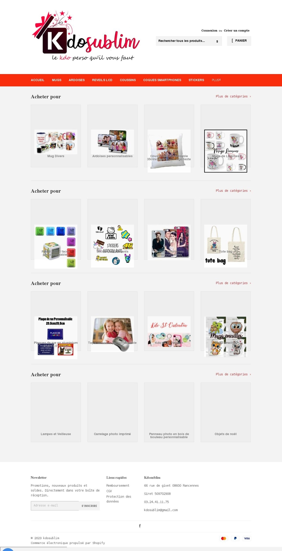 kdosublim.com shopify website screenshot