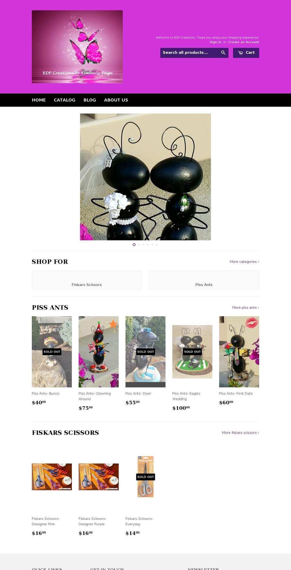 kdpcreations.com shopify website screenshot