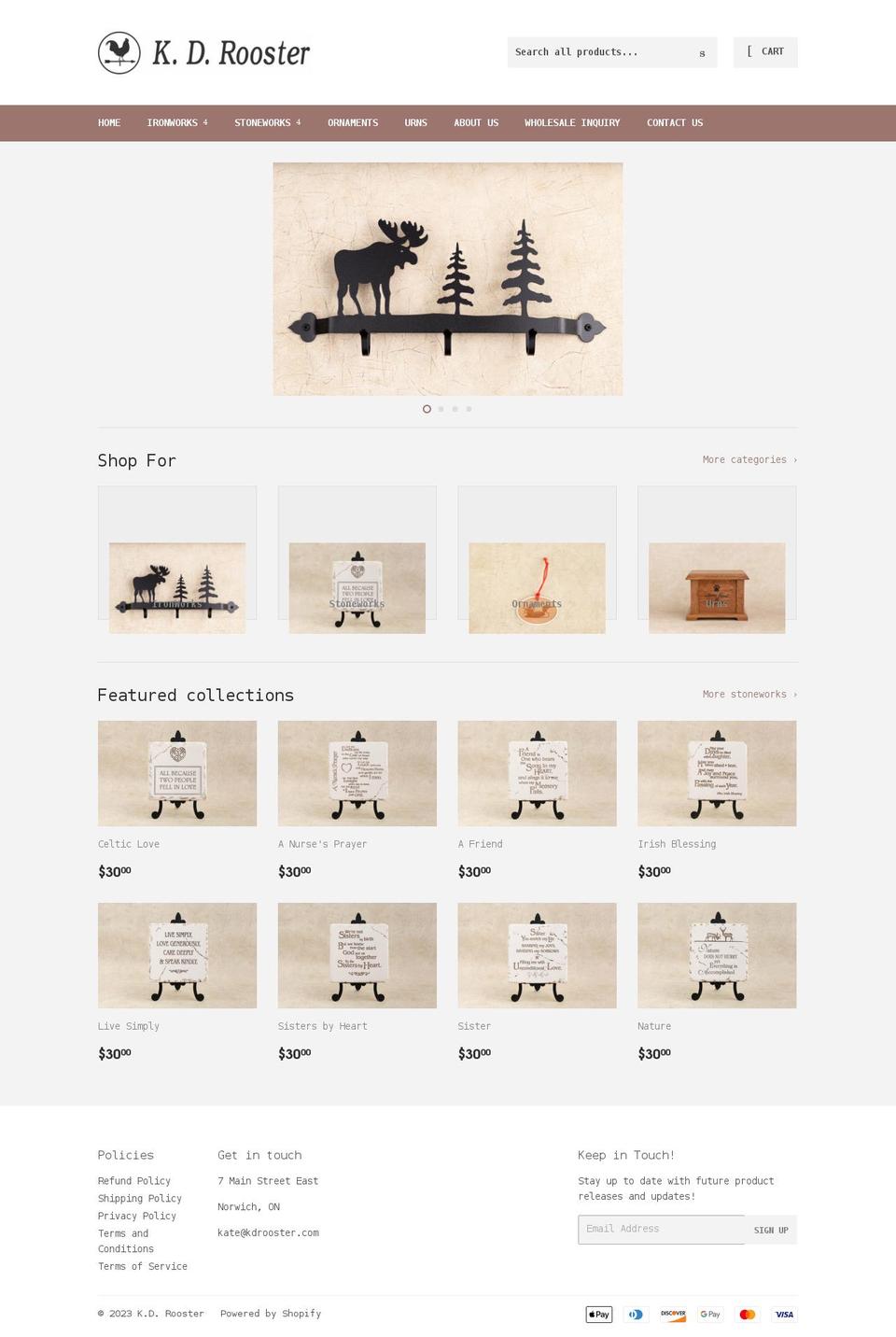 kdrooster.com shopify website screenshot