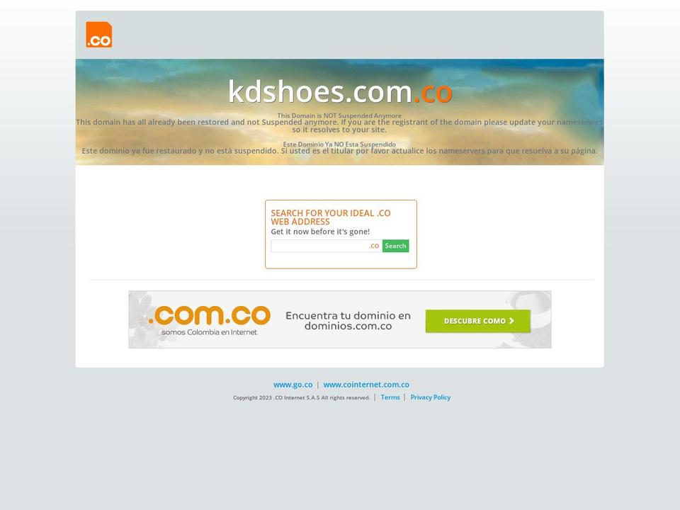 kdshoes.com.co shopify website screenshot