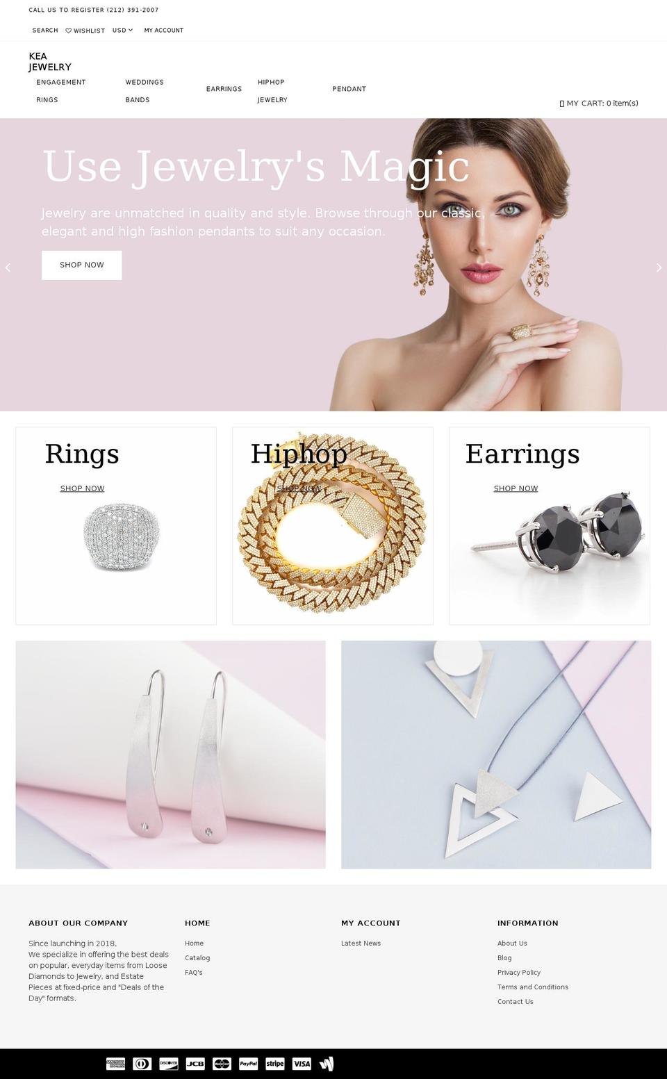 keajewelry.com shopify website screenshot