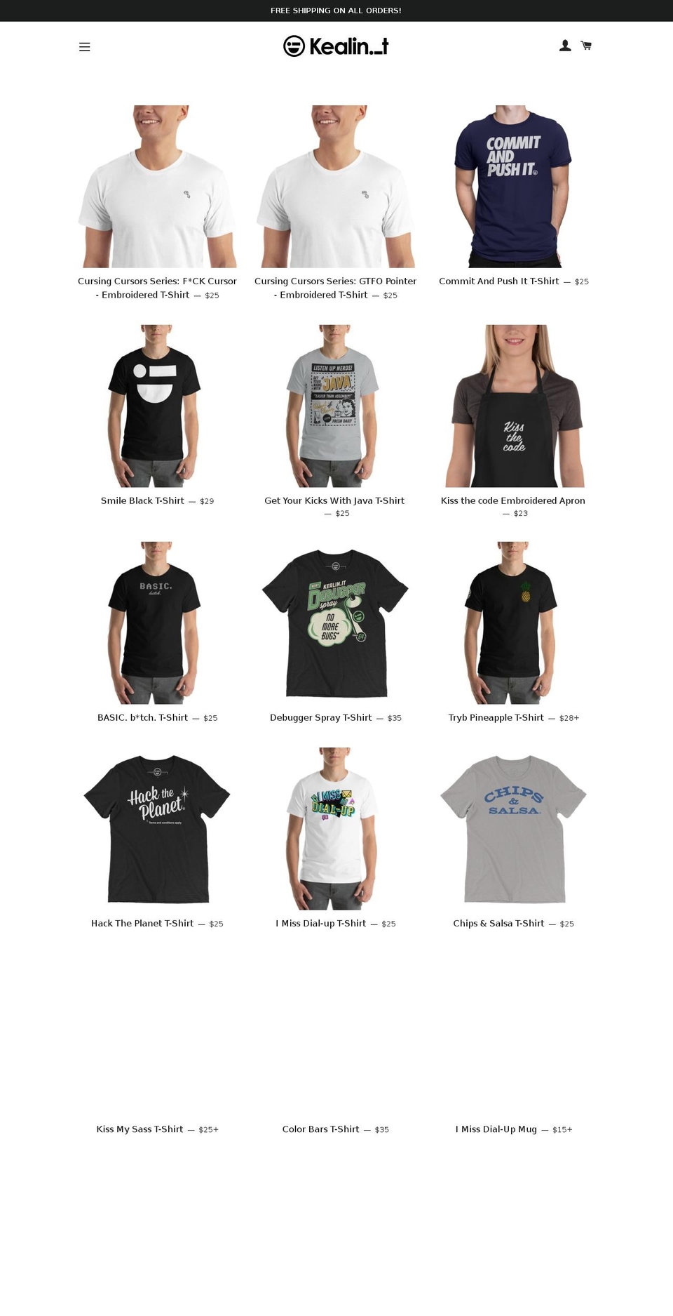 kealjones.com — Shopify storefront screenshot