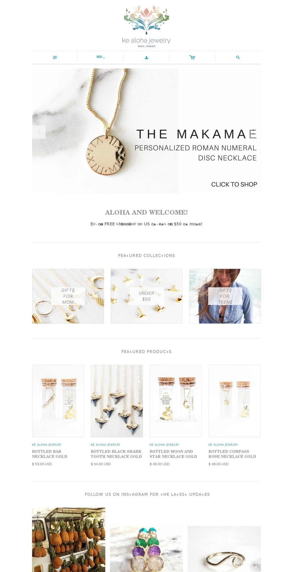 kealohajewelry.com shopify website screenshot