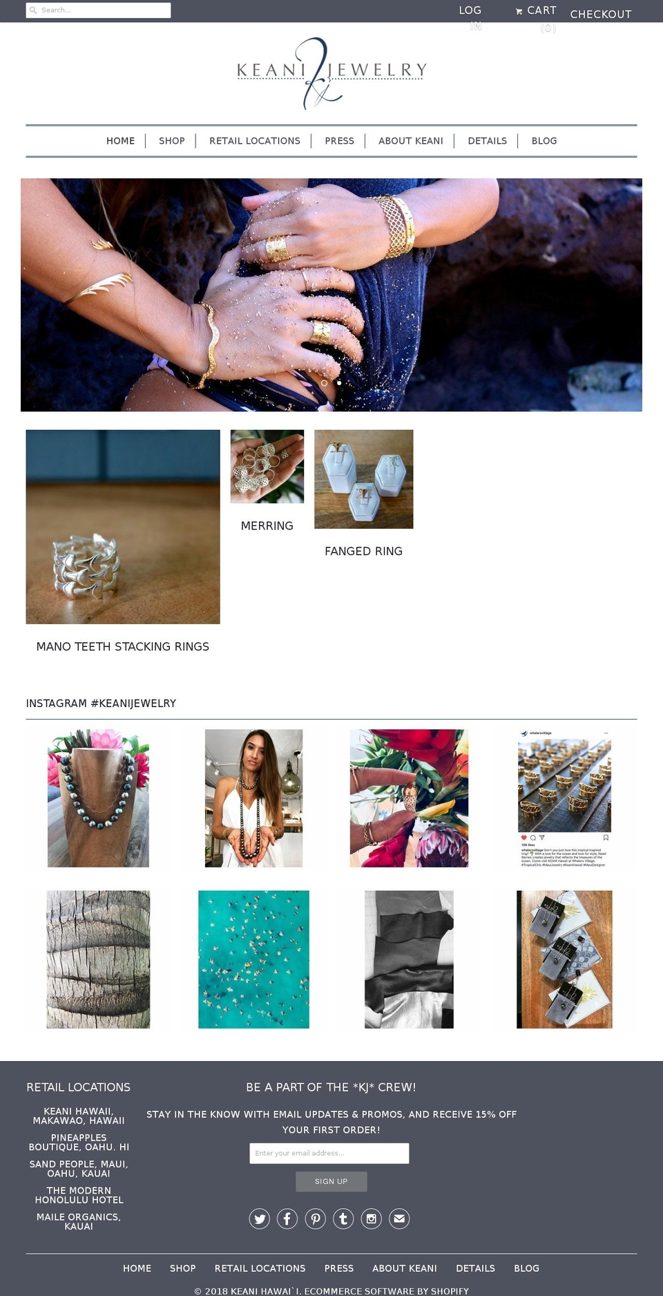 keanihawaii.com shopify website screenshot