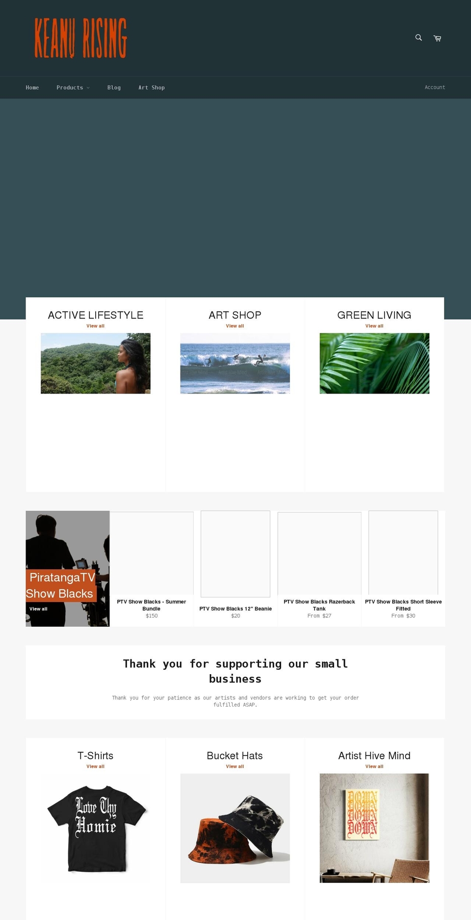 keanurising.com shopify website screenshot