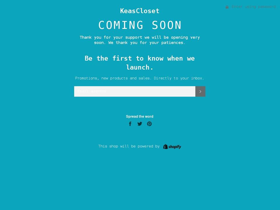 keascloset.com shopify website screenshot