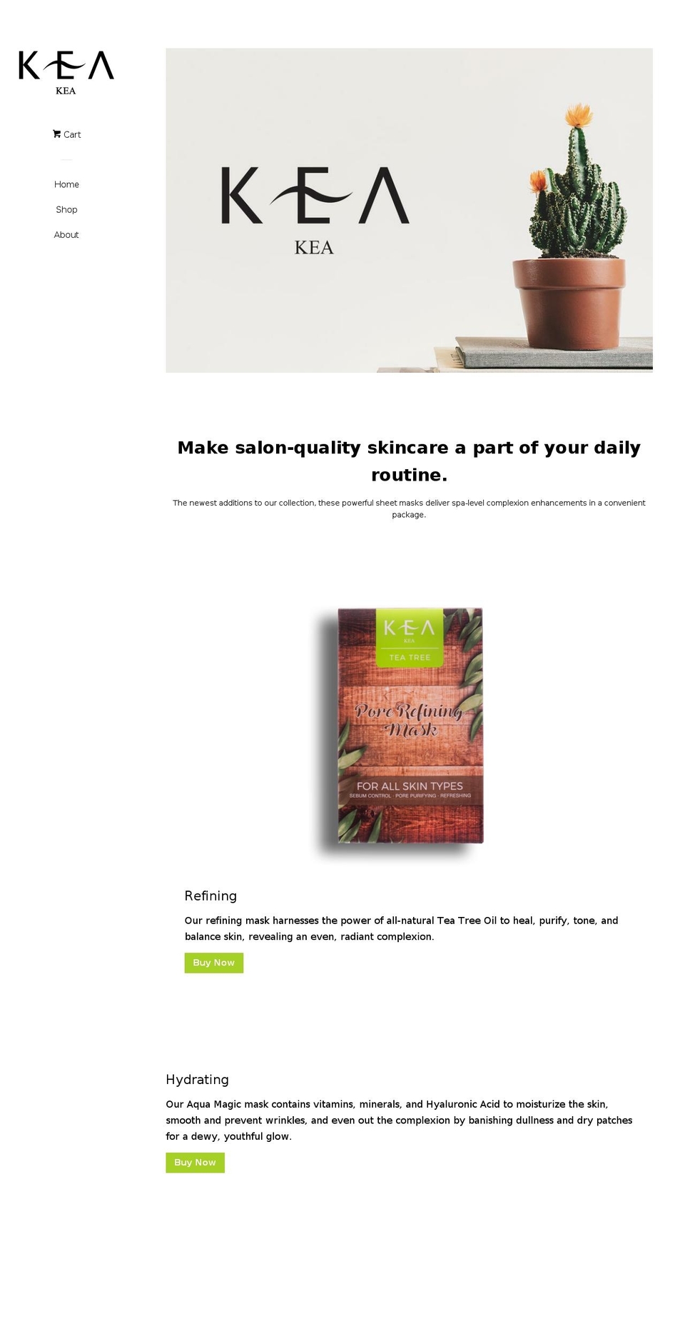 keaskincare.com — Shopify storefront screenshot