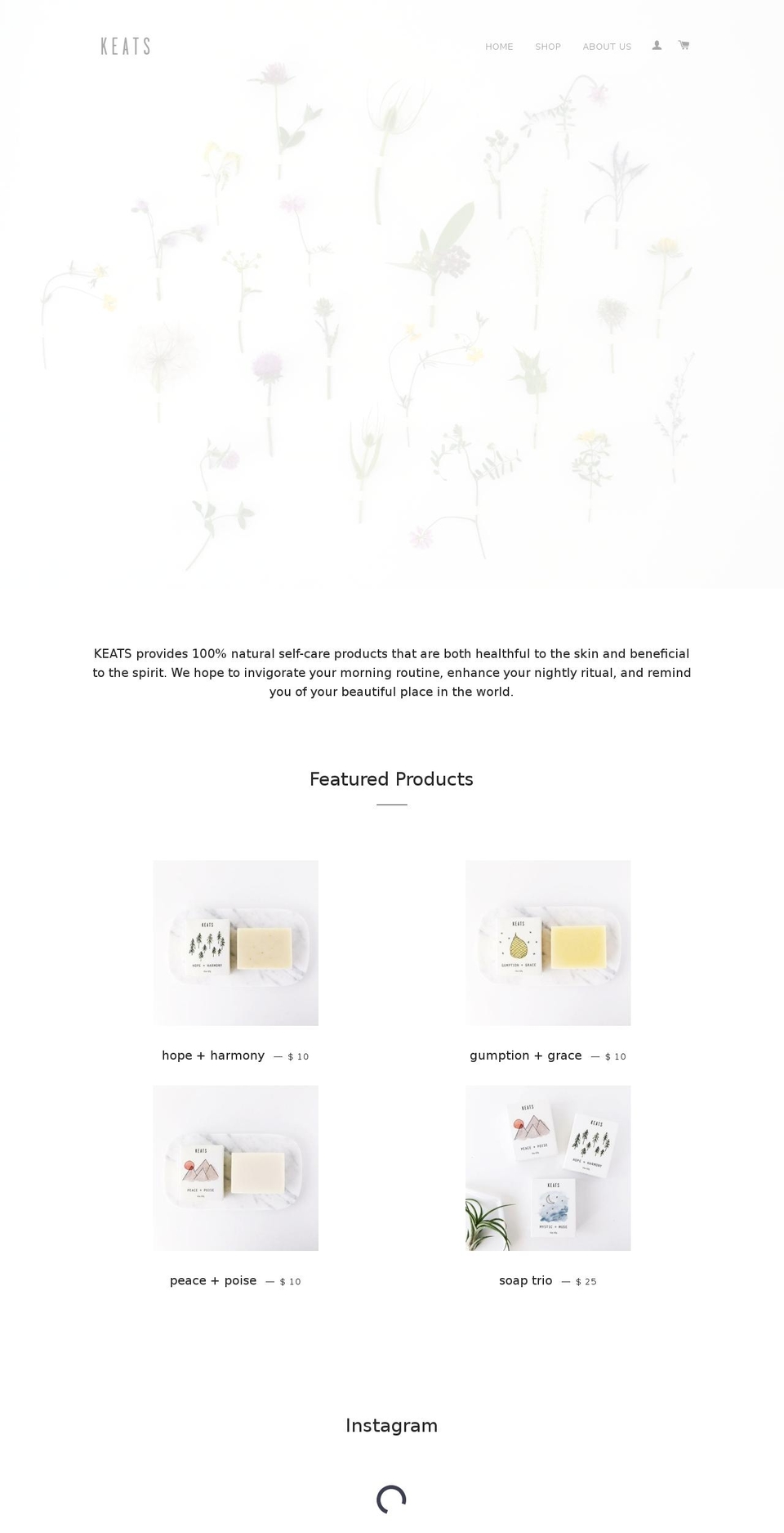 keatshandcrafted.com shopify website screenshot