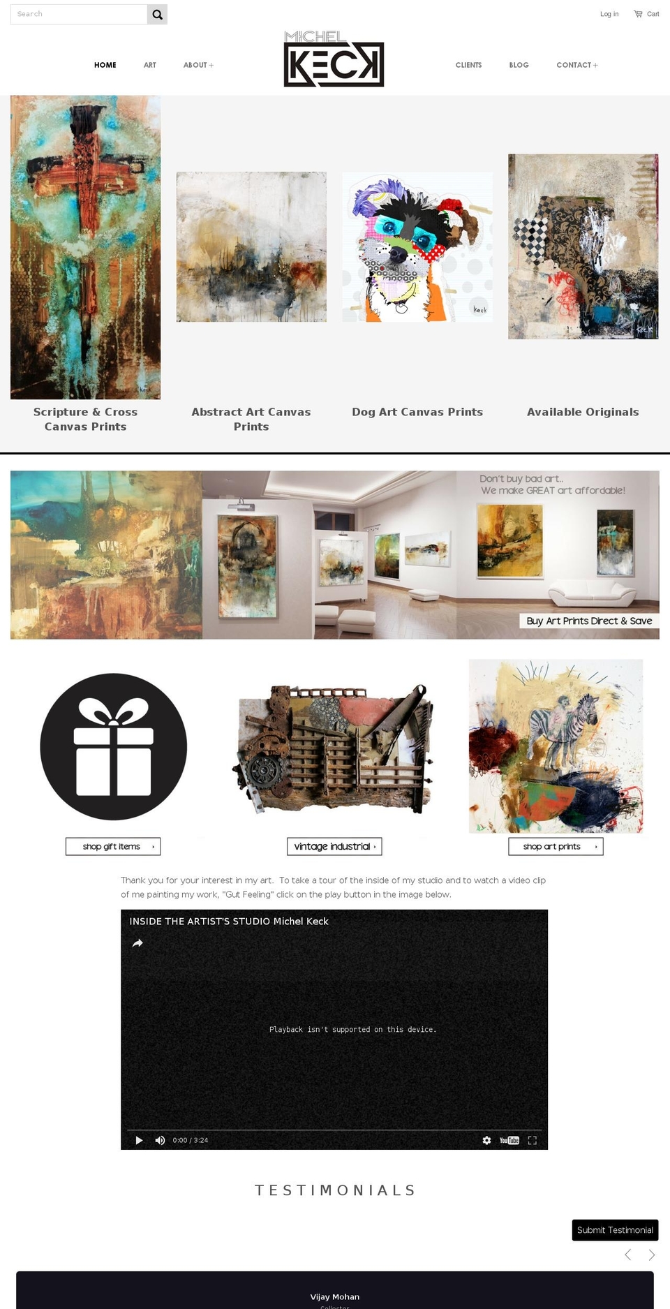 keckfineart.com shopify website screenshot