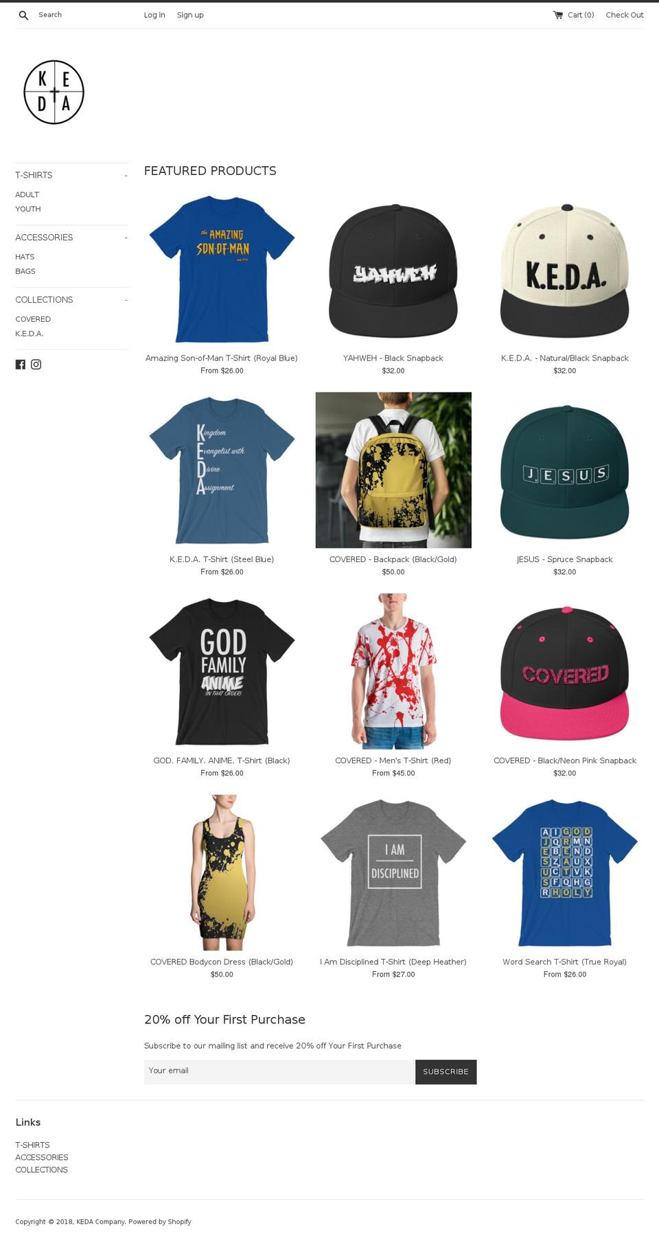 kedacompany.com — Shopify storefront screenshot