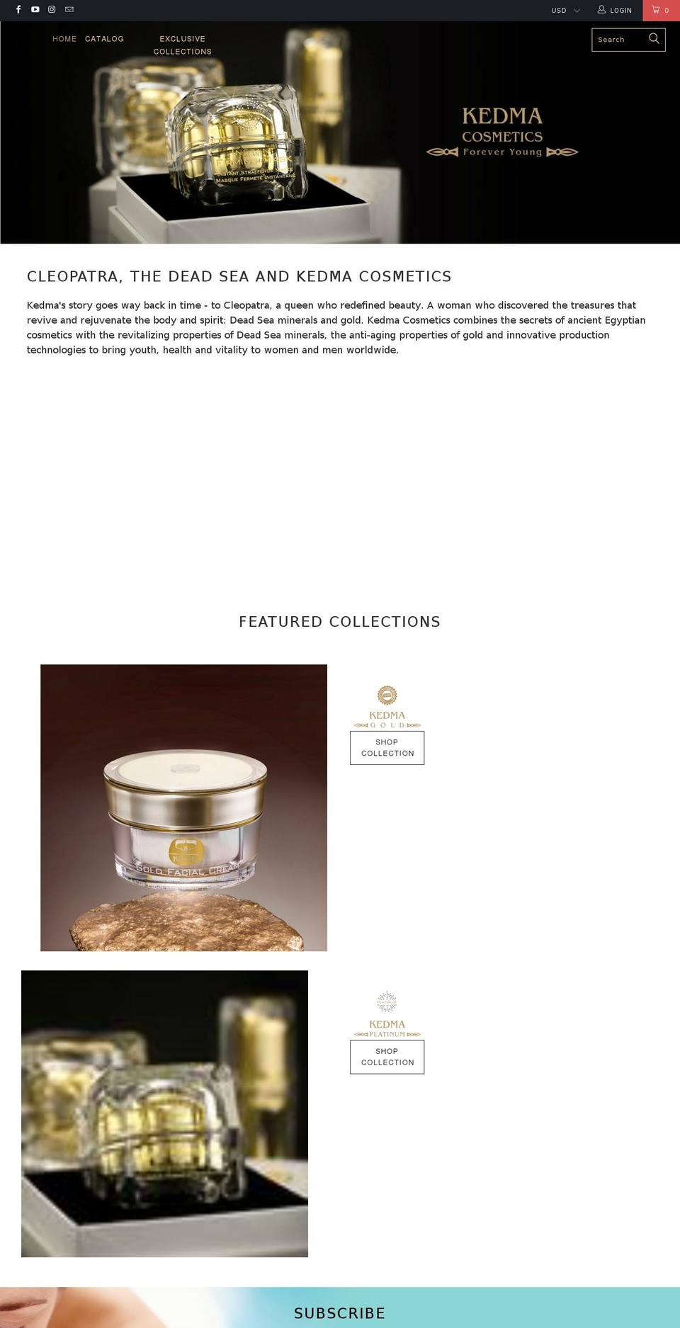 kedmacosmetics.com shopify website screenshot
