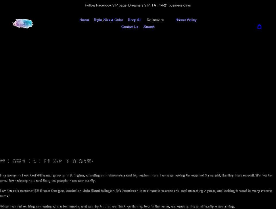 kedreamdesigns.com shopify website screenshot