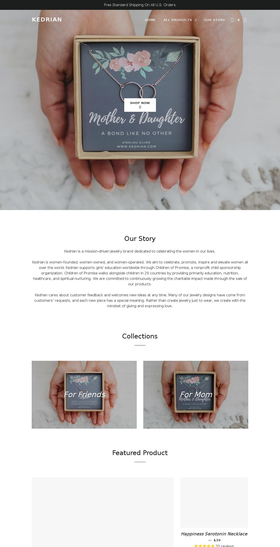 kedrian.com shopify website screenshot