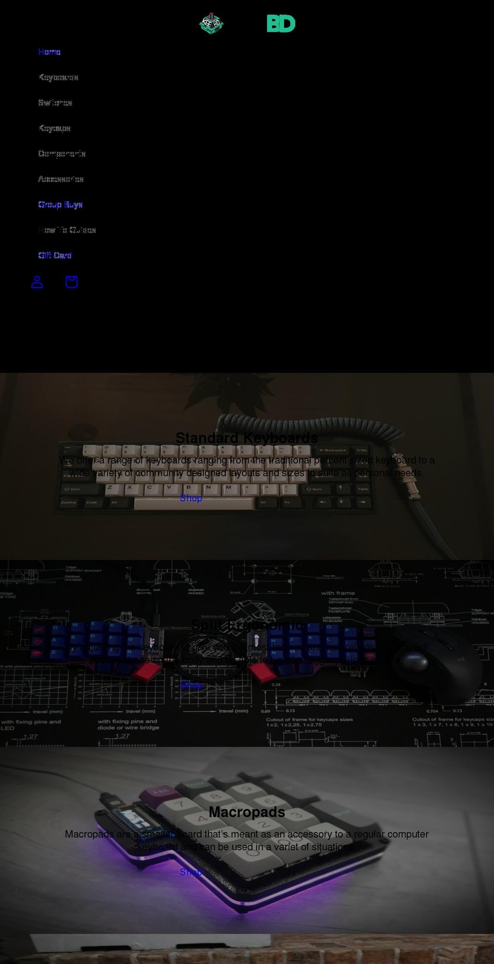 keebd.com shopify website screenshot