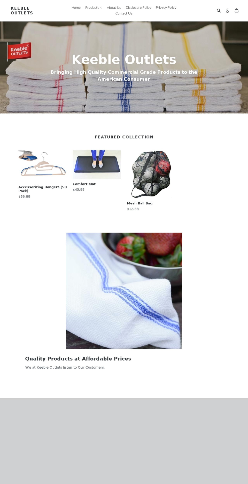 keebleoutletsonline.com — Shopify storefront screenshot