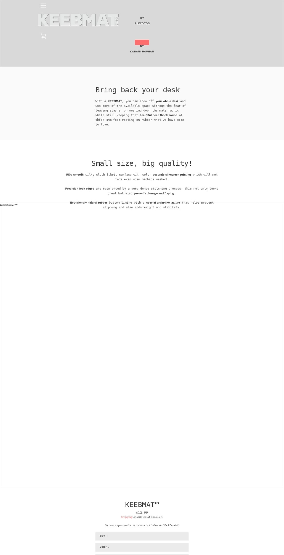 keebmat.com shopify website screenshot