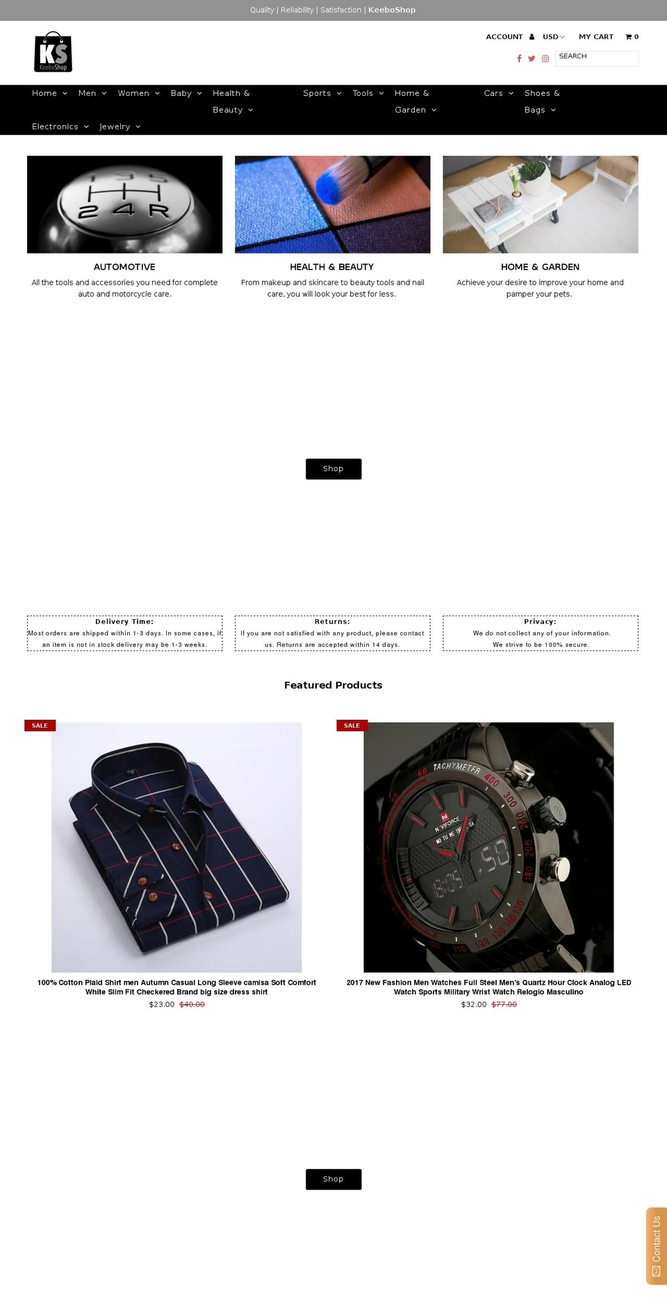 keeboshop.com — Shopify storefront screenshot