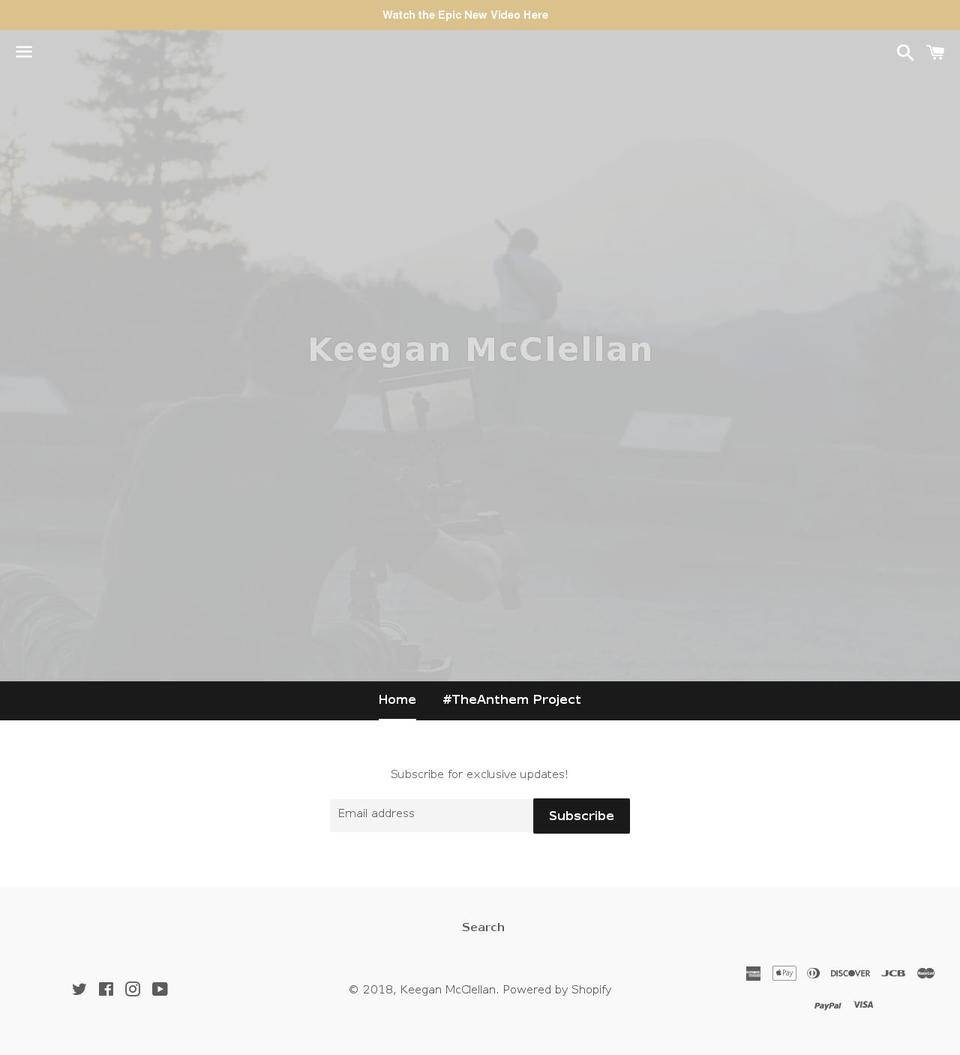 keeganmcclellan.com shopify website screenshot