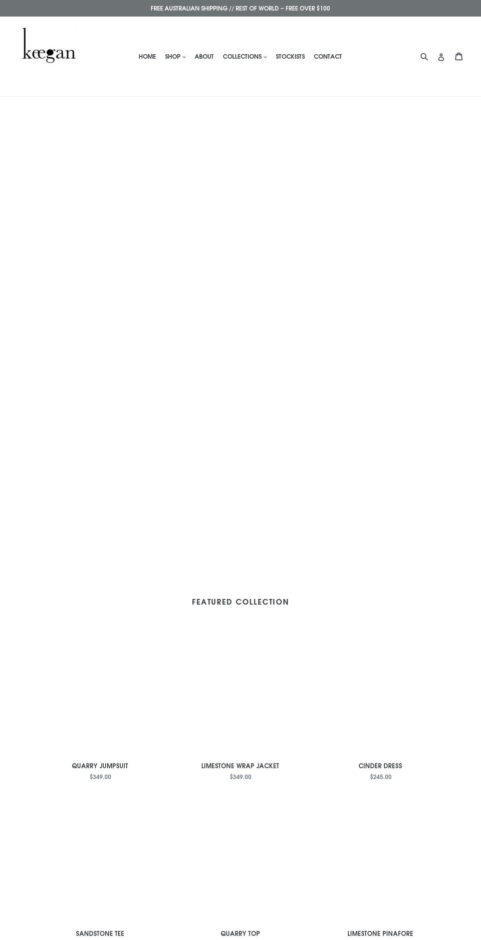 keeganthelabel.com.au shopify website screenshot