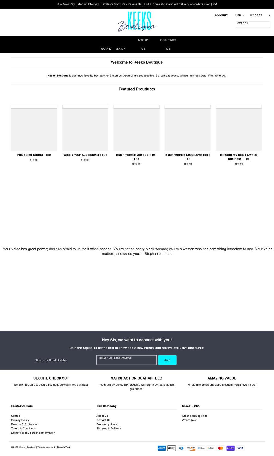 keeksboutiqu3.com shopify website screenshot