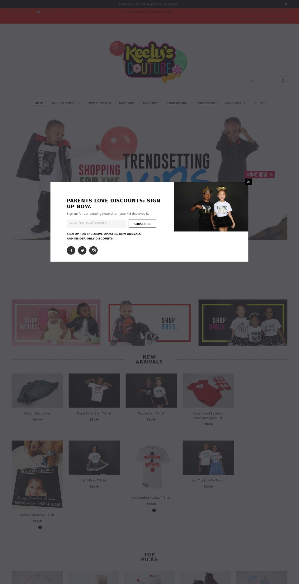 keelyscouture.com shopify website screenshot