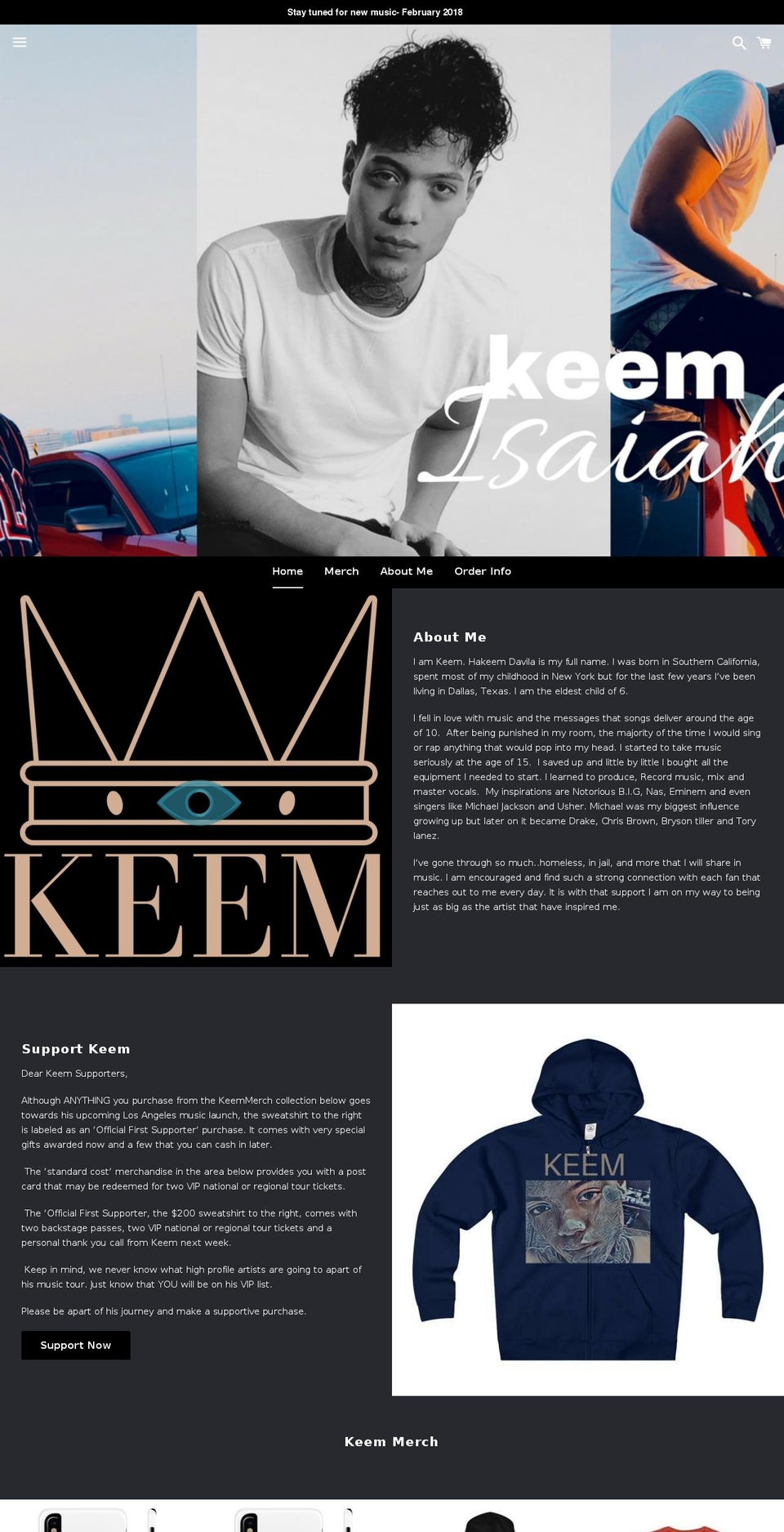 keemisaiah.com shopify website screenshot