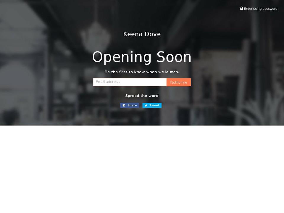 keenadove.com — Shopify storefront screenshot