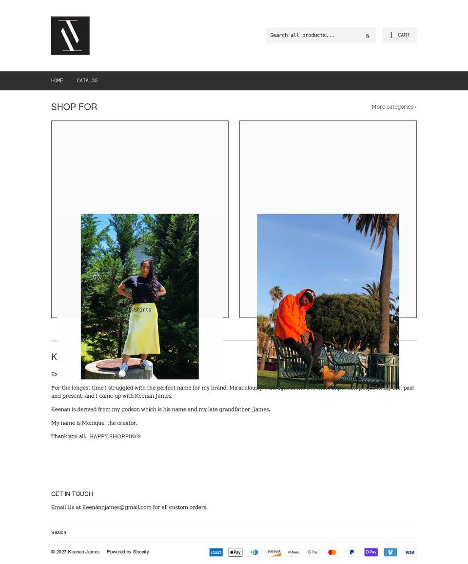 keenanjames.com shopify website screenshot