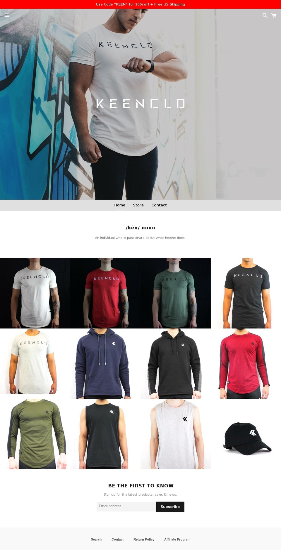 keenclo.com — Shopify storefront screenshot