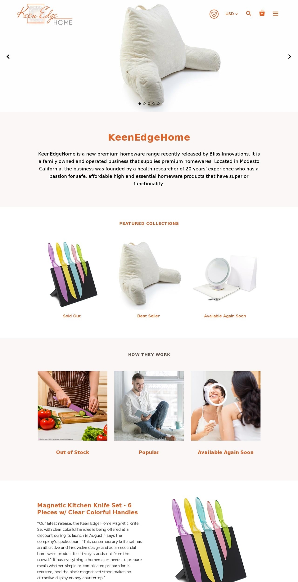 keenedgehome.com — Shopify storefront screenshot