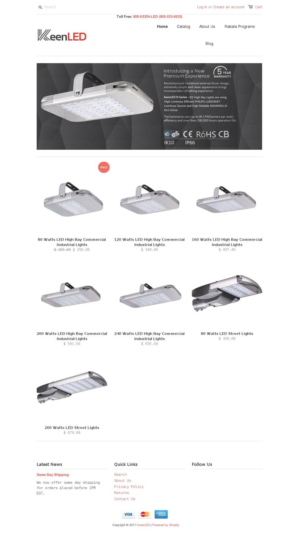 keenled.com shopify website screenshot