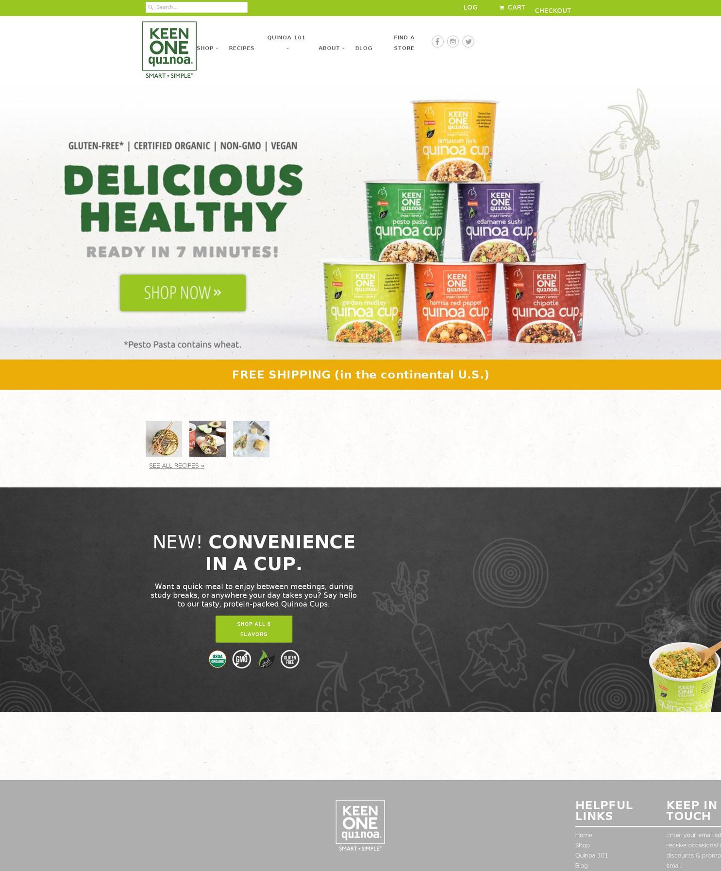 keenonefoods.com shopify website screenshot