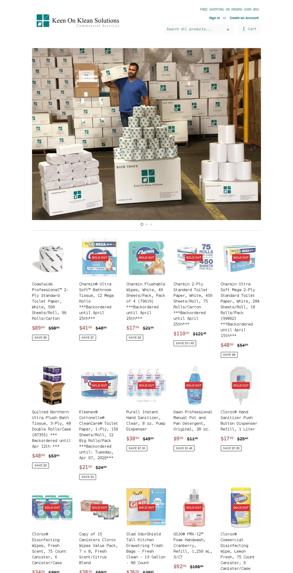 keenonkleanshop.com shopify website screenshot