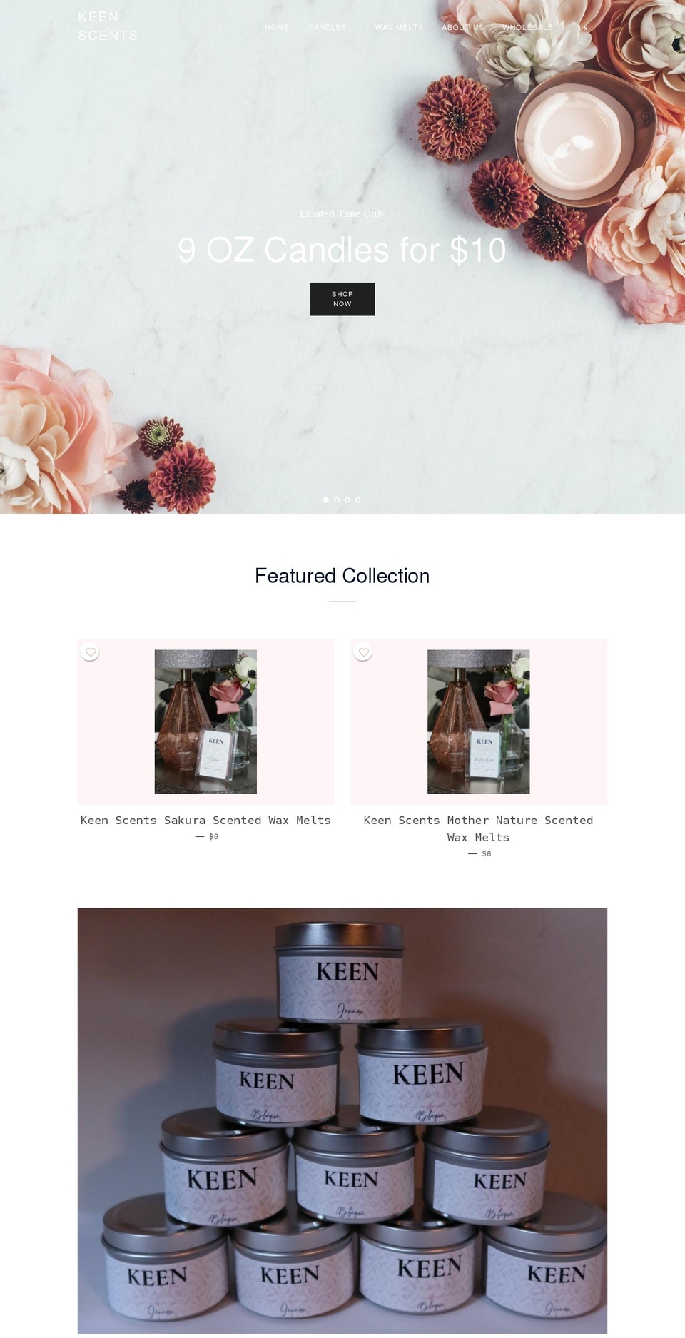 keenscents.com shopify website screenshot
