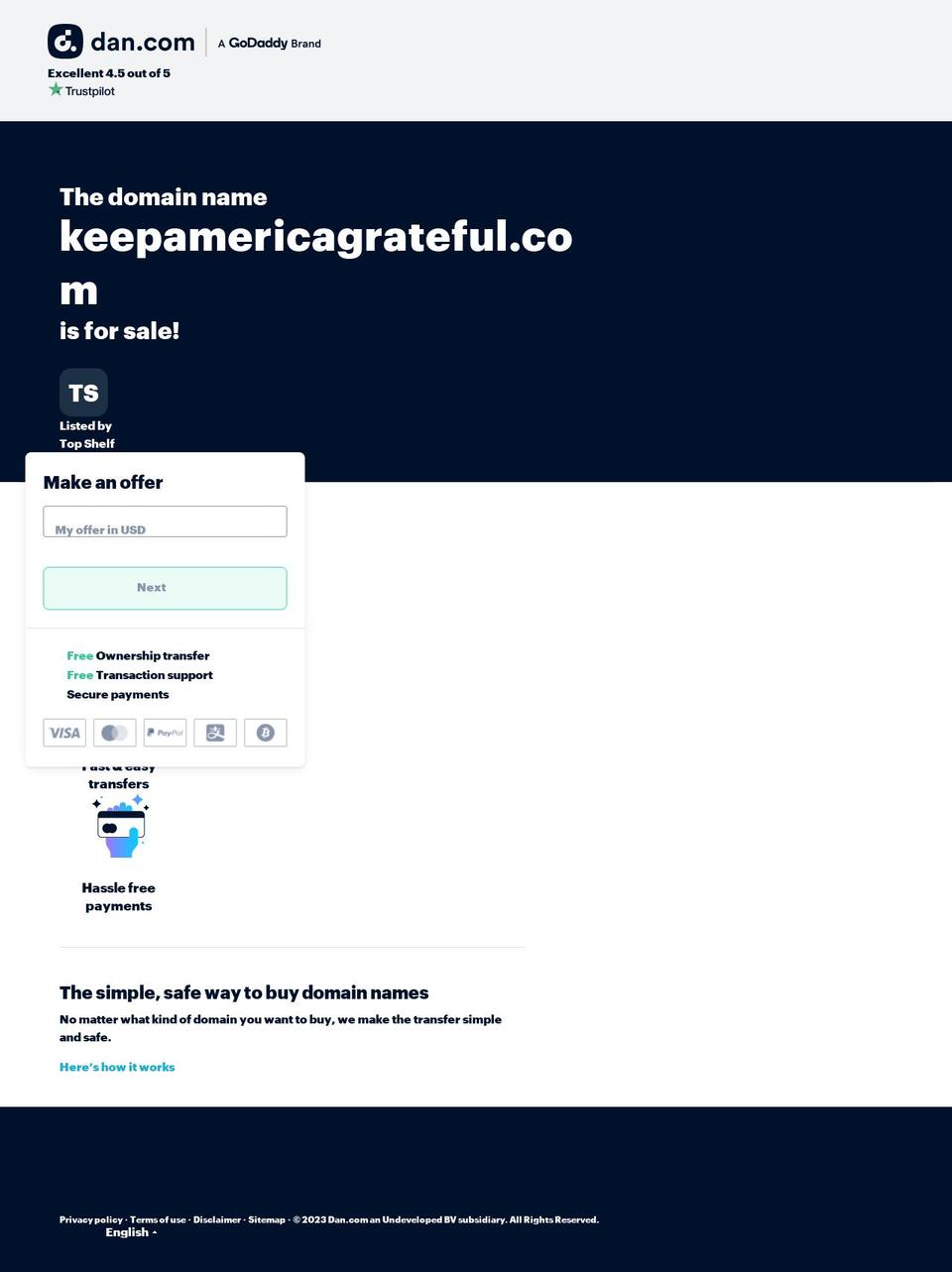 keepamericagrateful.com — Shopify storefront screenshot
