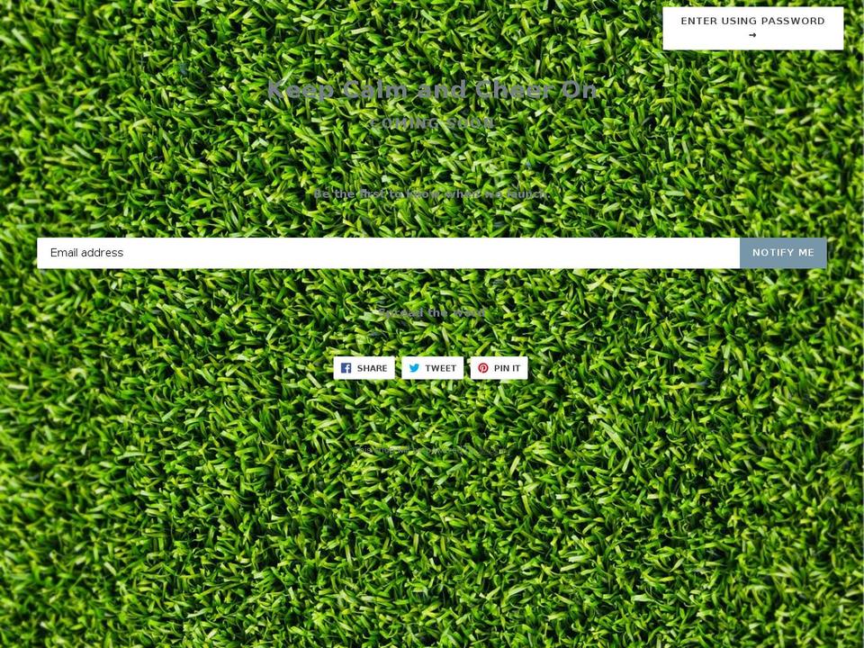 keepcalmandcheeron.com shopify website screenshot