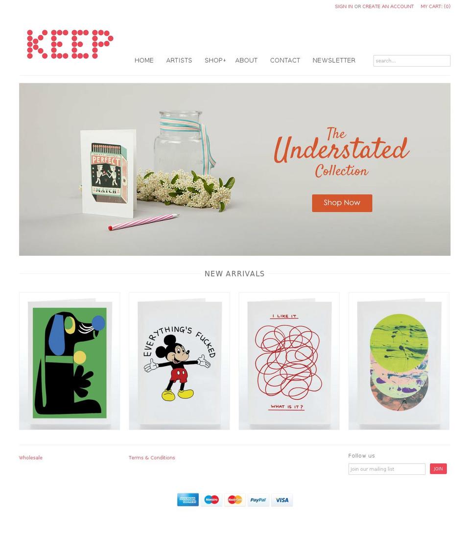 keepcards.net shopify website screenshot