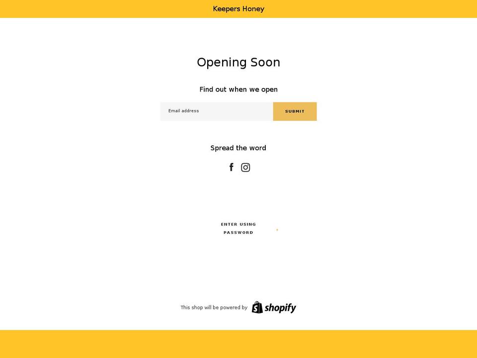 keepershoney.com — Shopify storefront screenshot