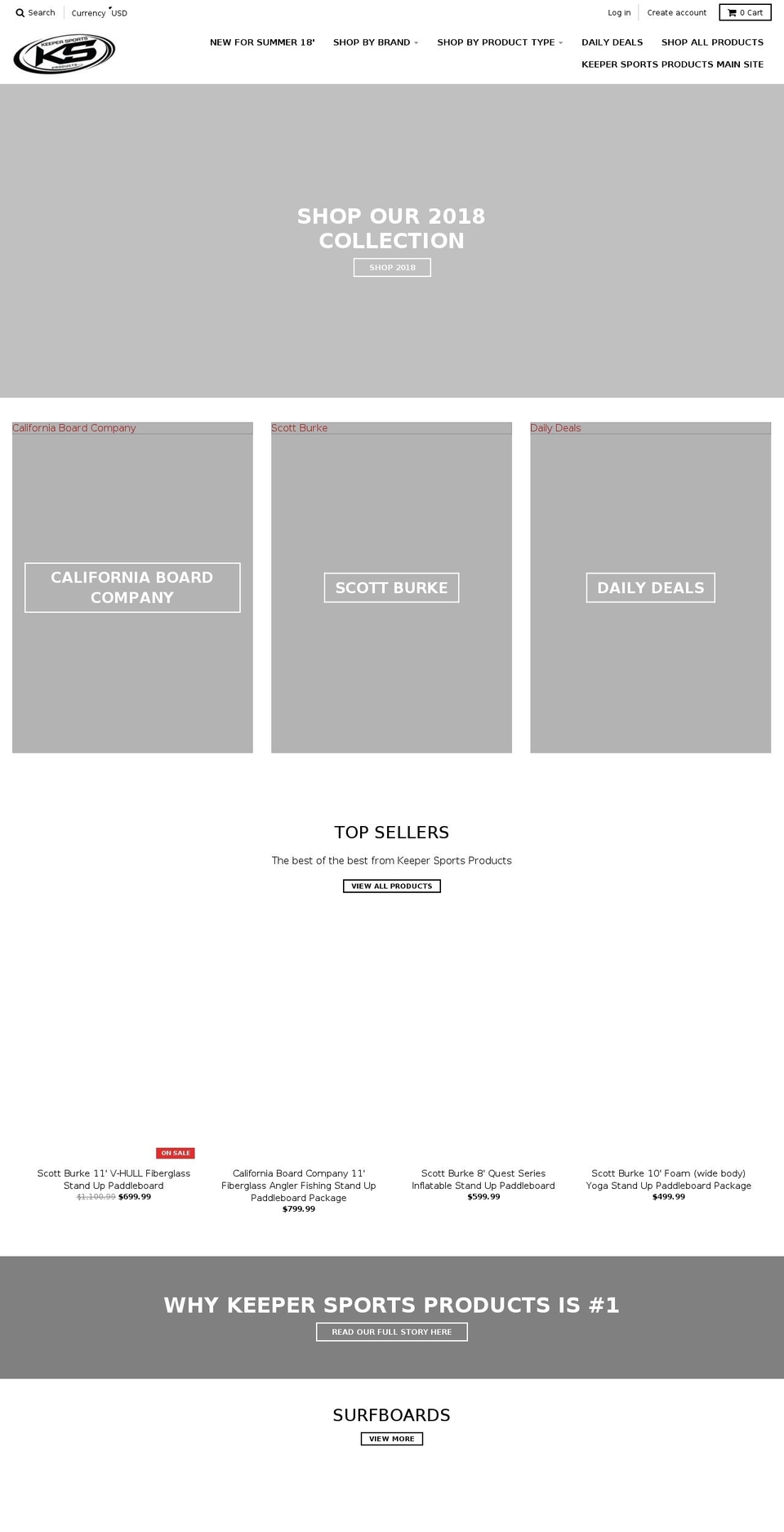 keepersportsstore.com shopify website screenshot