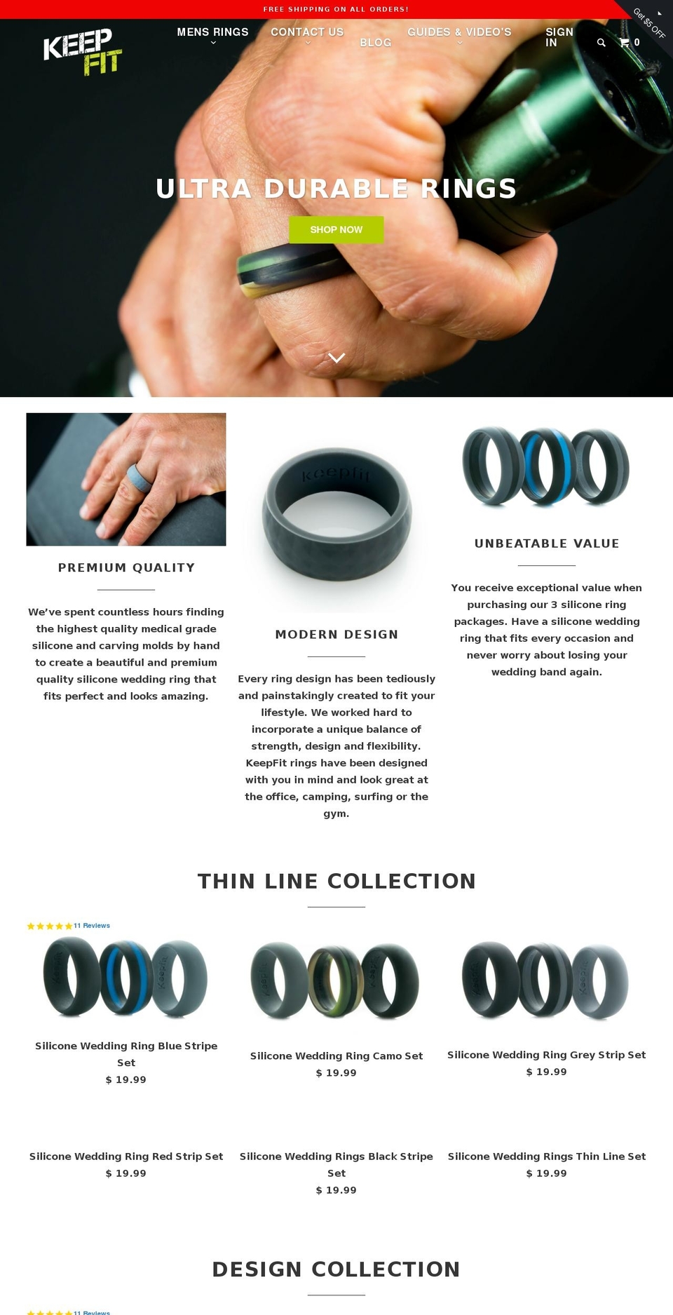 keepfitrings.com shopify website screenshot