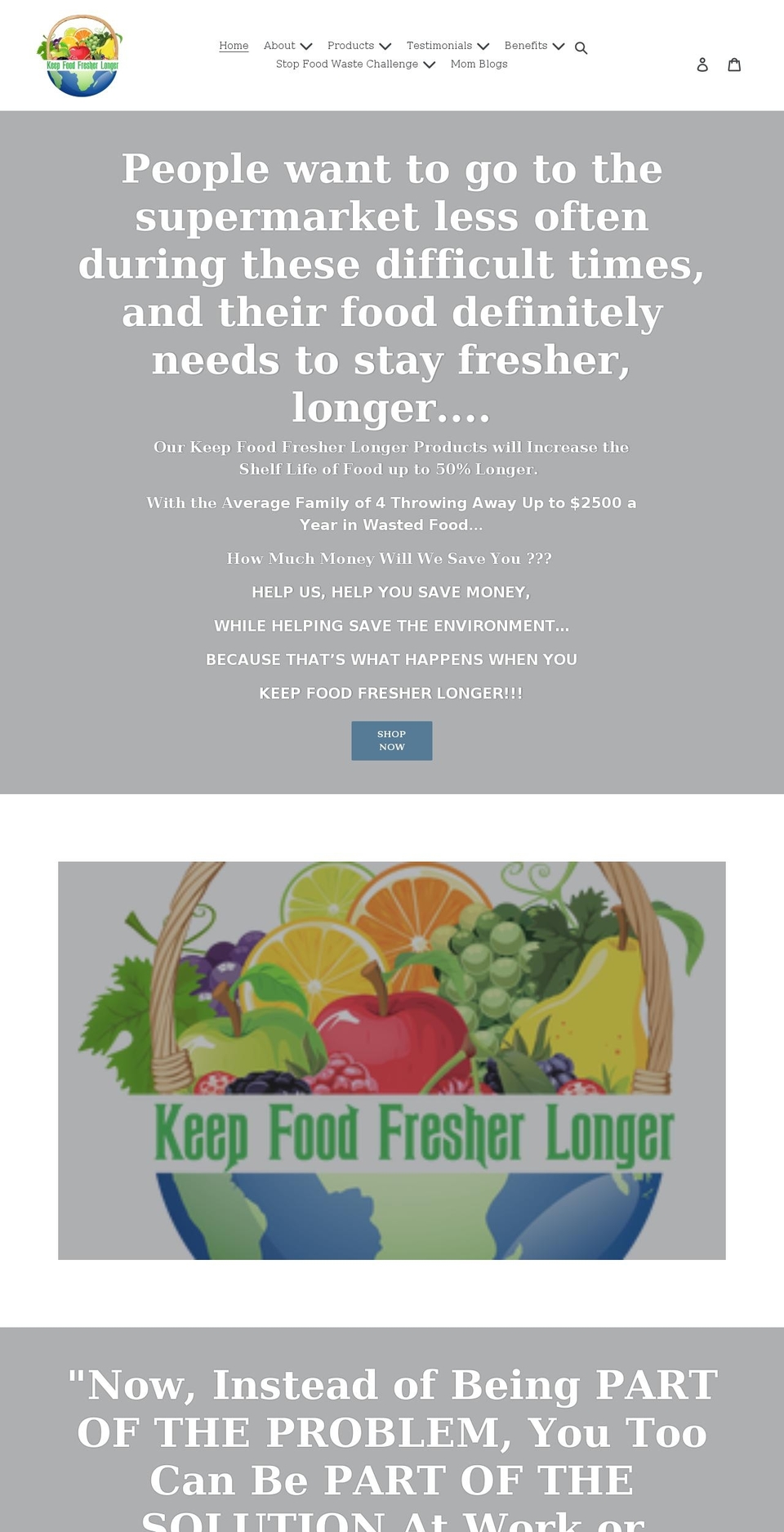 keepfoodfresherlonger.com shopify website screenshot