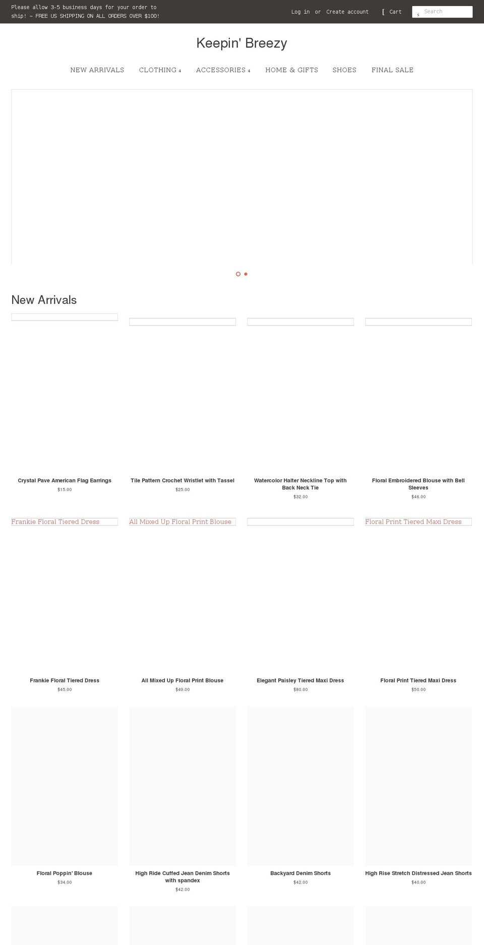 keepinbreezy.com — Shopify storefront screenshot