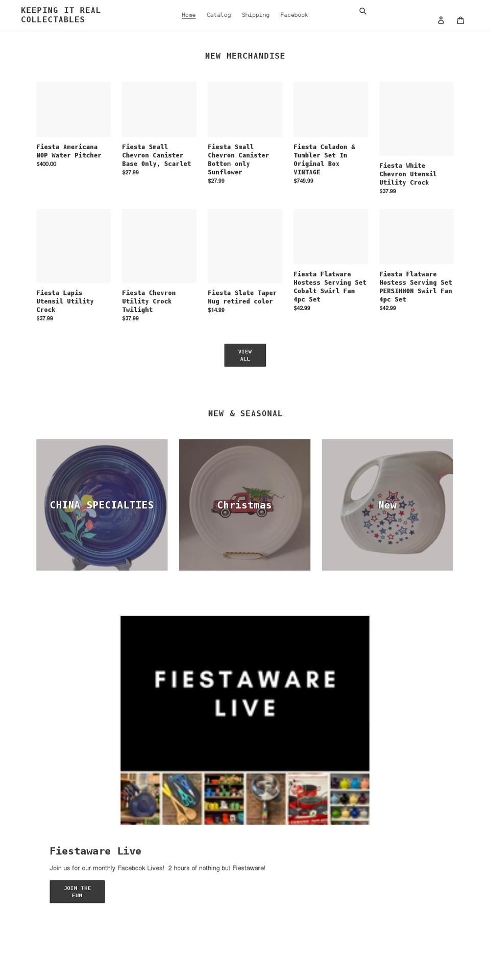 keepingitrealcollectables.com shopify website screenshot